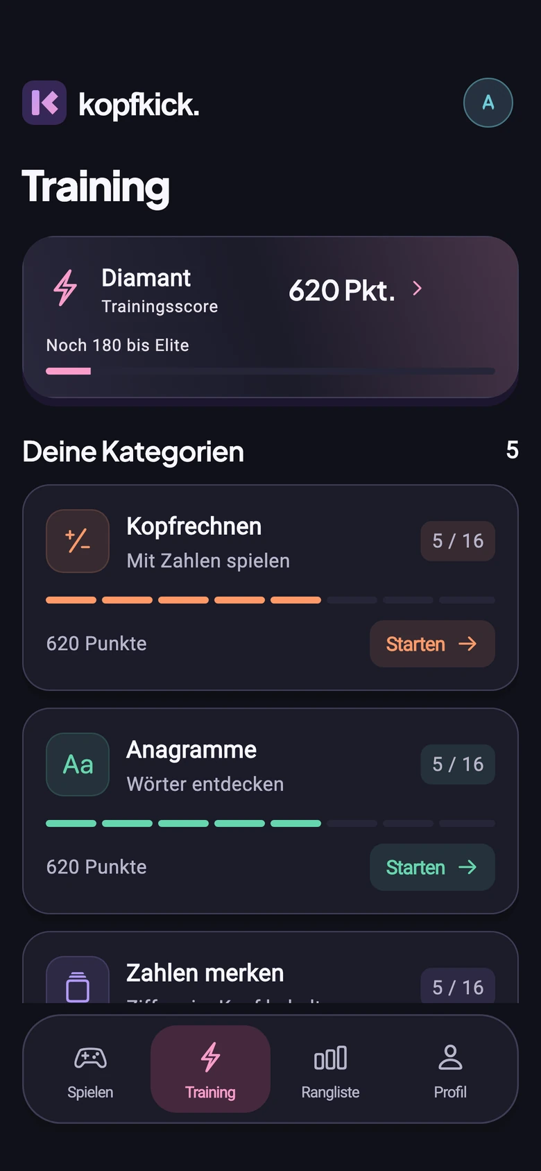 App-Vorschau: Deine Minute startet hier.